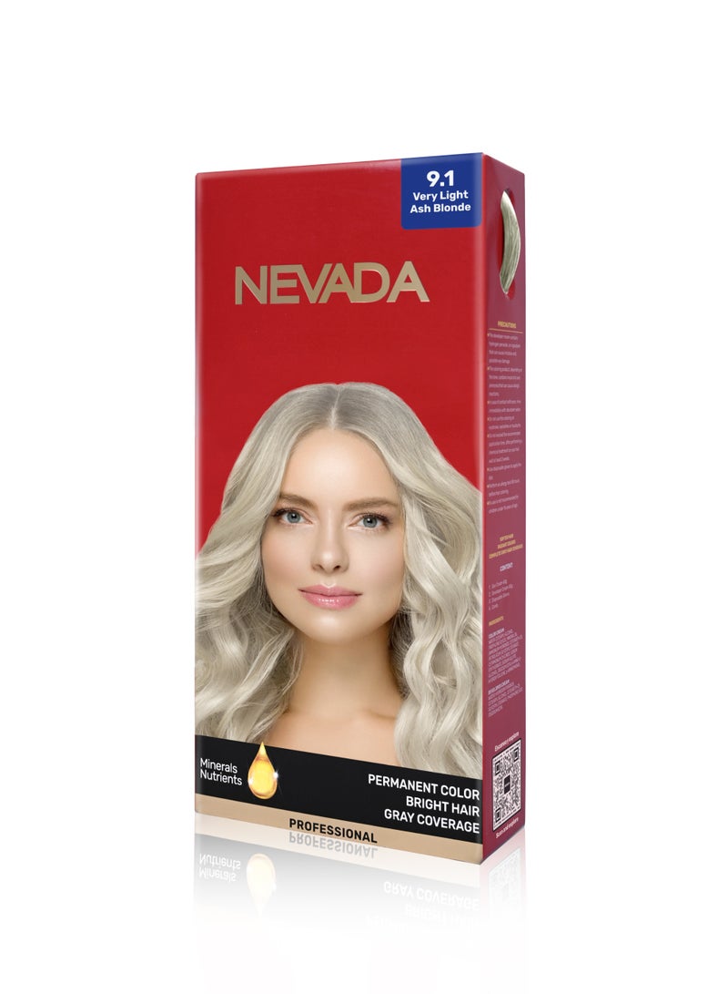 Nevada Women's Hair Dye Shade 9.1 (Very Light Ash Blonde)
